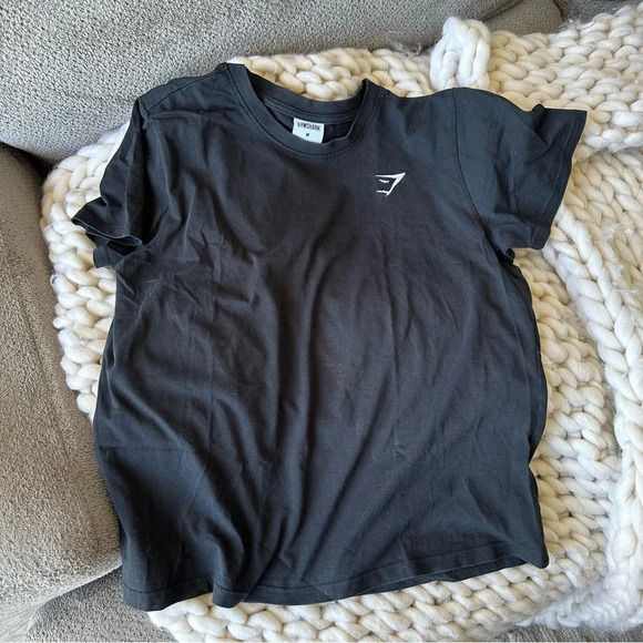 GYMSHARK Black Tee M - Picture 1 of 5